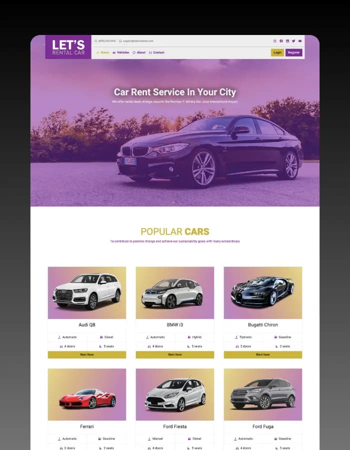 Full Stack Custom Car Rental Application