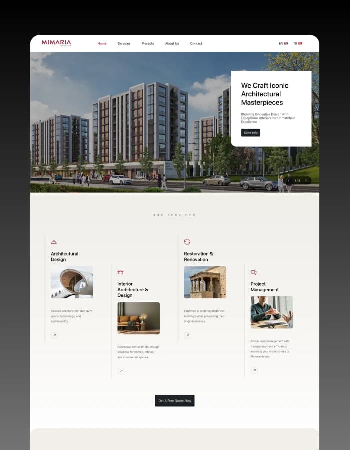 Multi Page React Website For Architecture Company