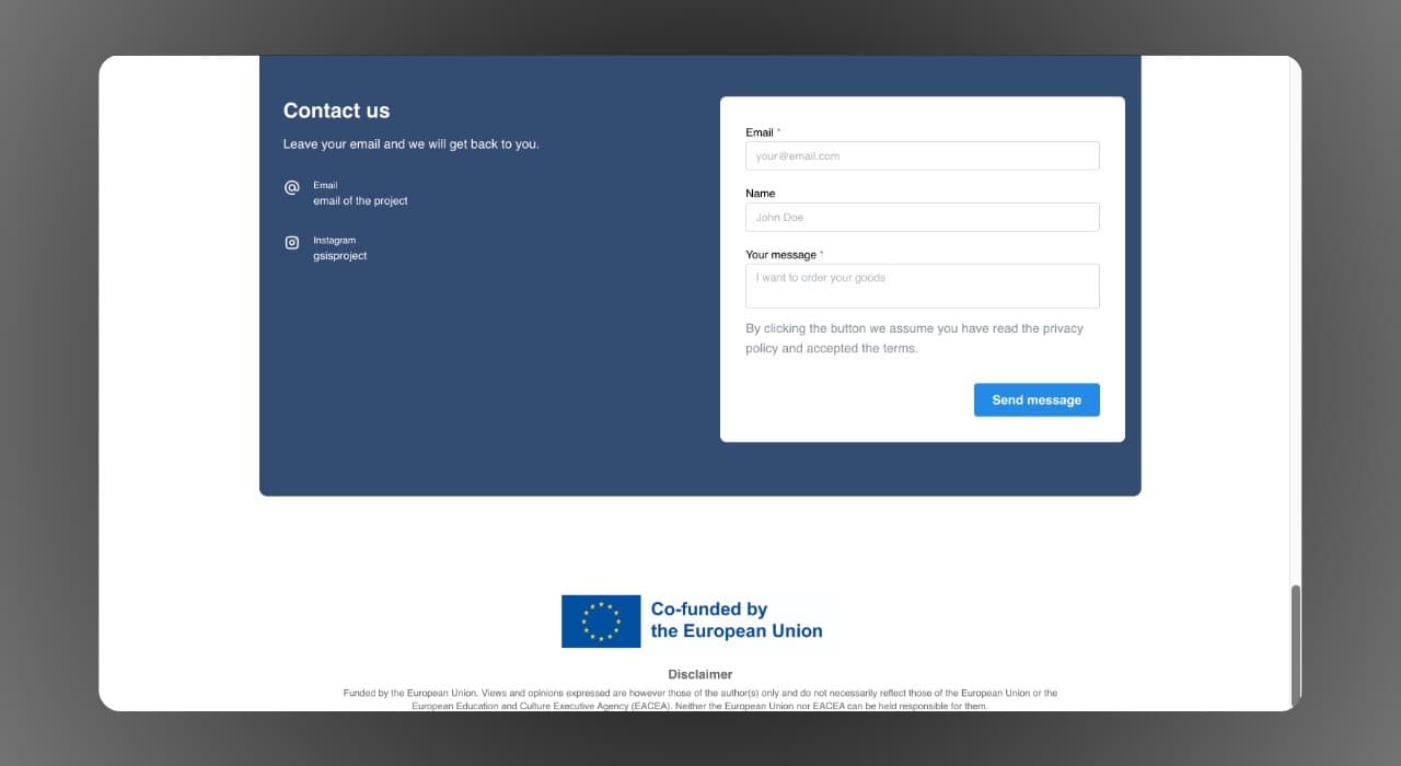 gsisproject.eu website design