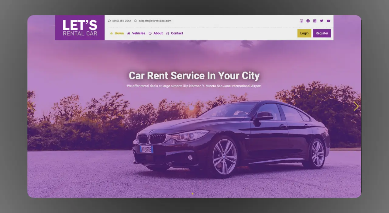 Let's Rental Car App Custom Software Development