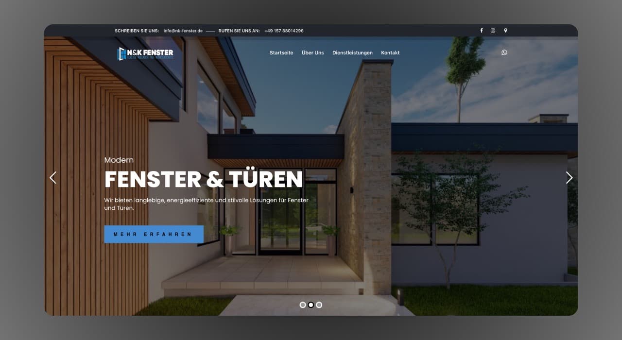nk-fenster.de website design
