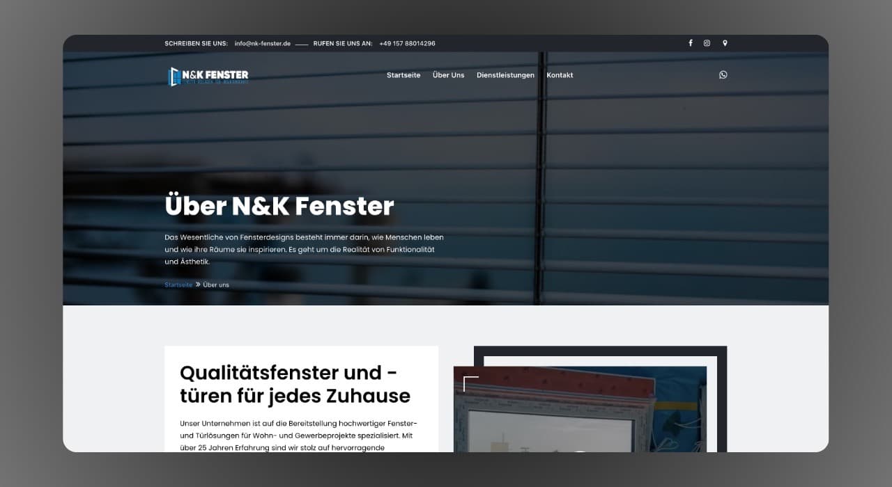nk-fenster.de website design