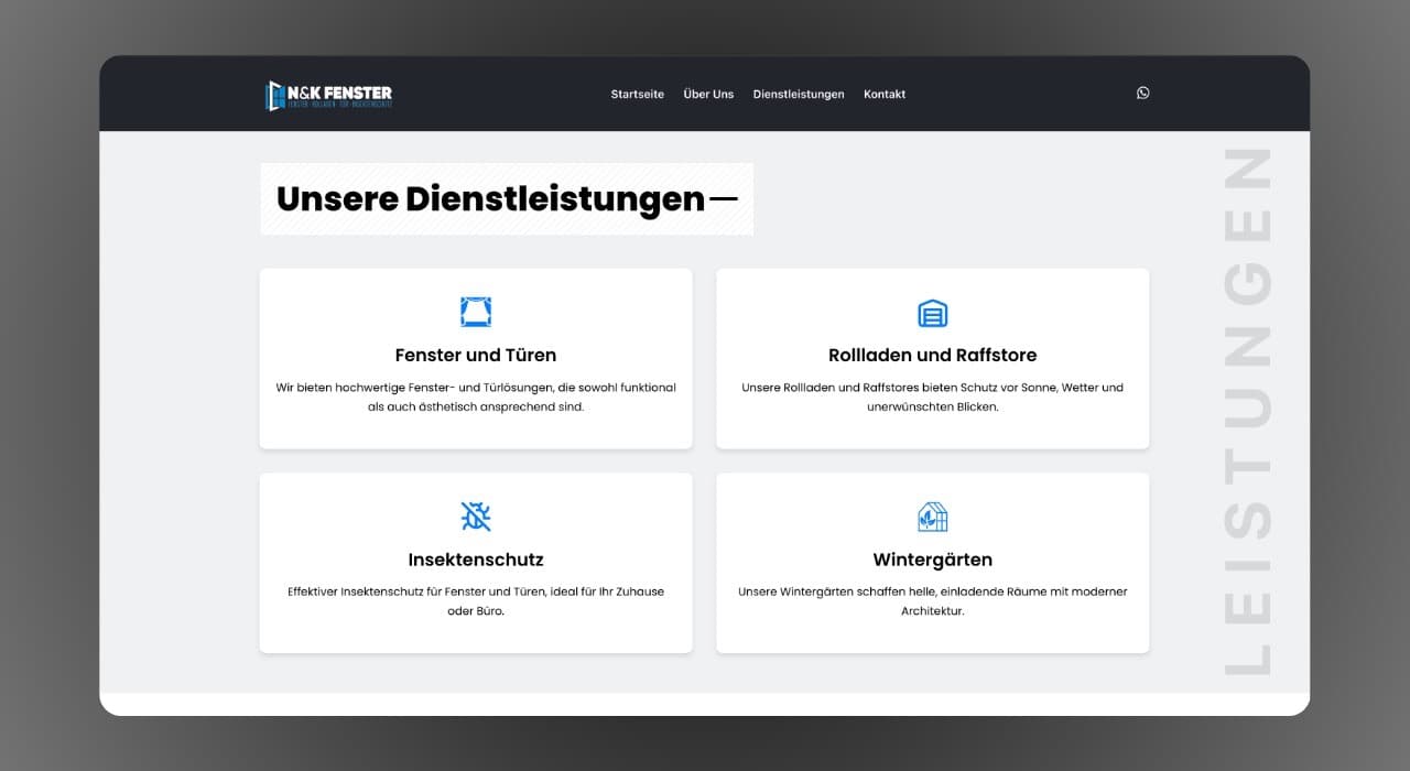 nk-fenster.de website design