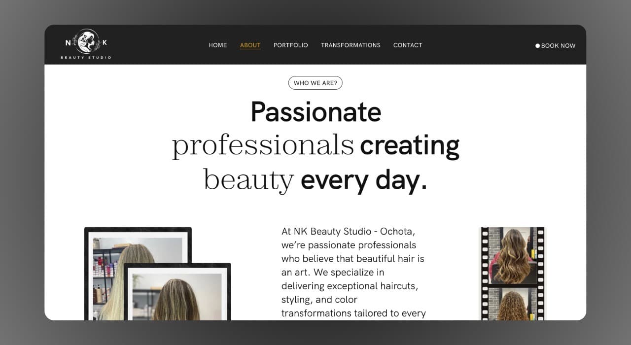 nkbeautystudio.pl website design