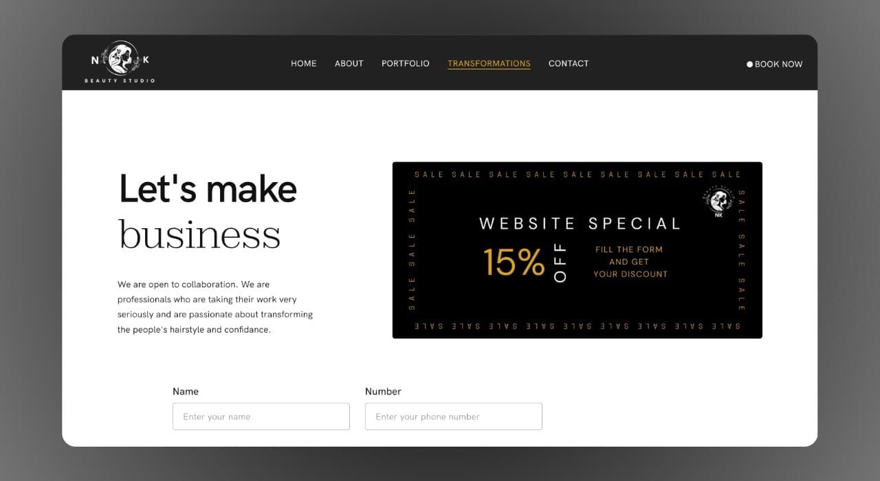 nkbeautystudio.pl website design