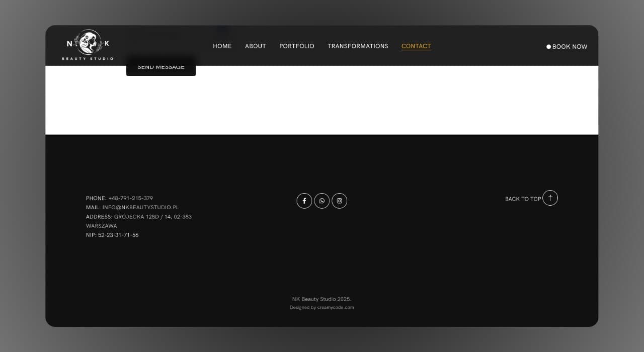 nkbeautystudio.pl website design