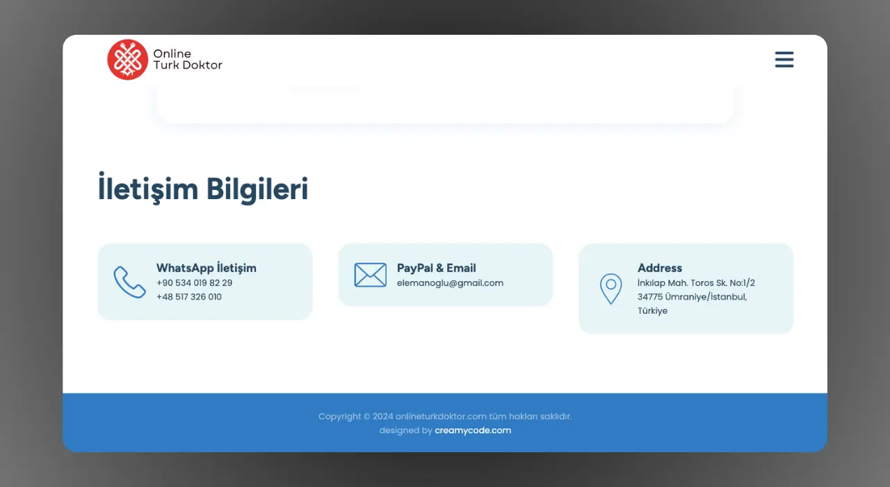 Online Turk Doktor Landing Page Web Design